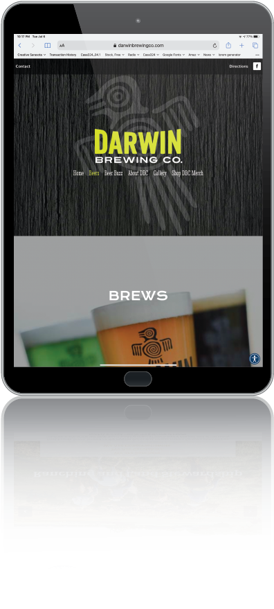 Darwin Brewing Co. Tablet Website