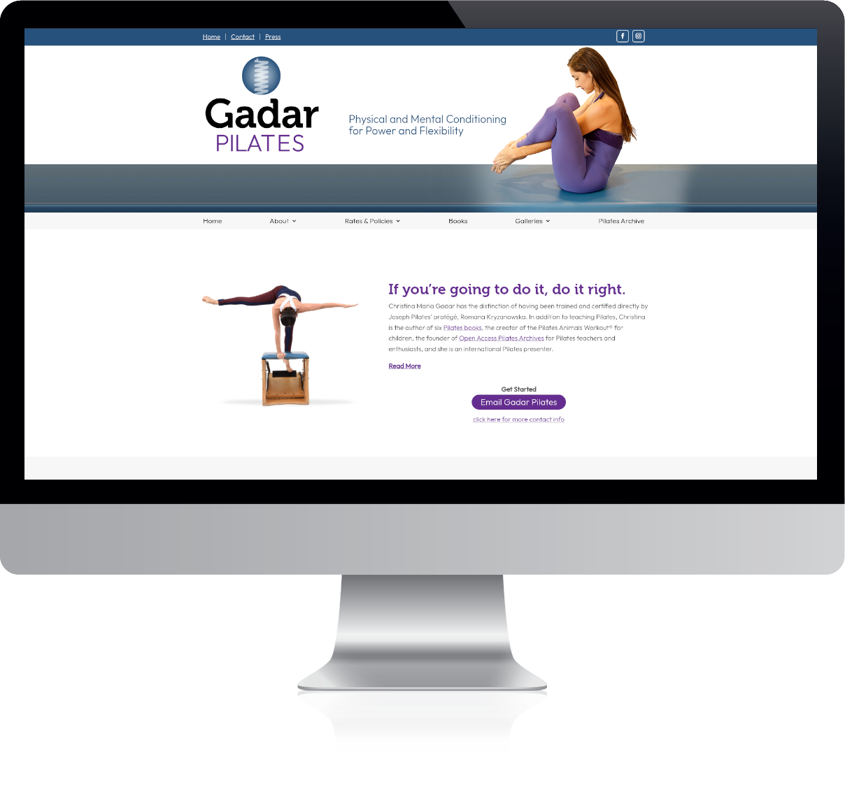 Pilates Personal Training Website Example