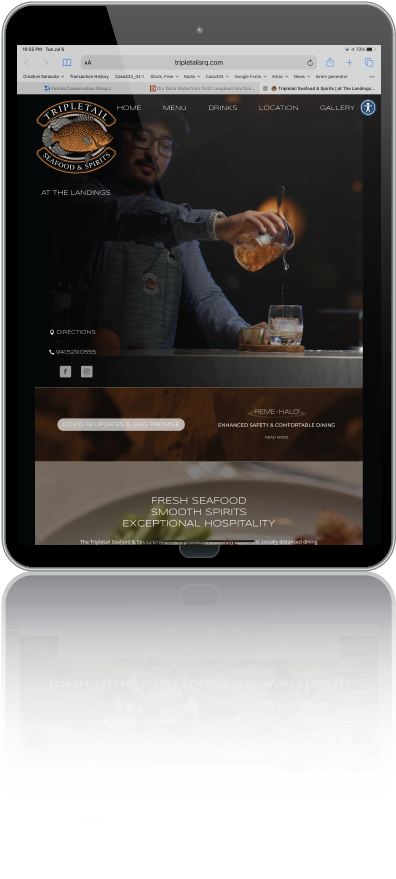 Tripletail Restaurant Tablet Website